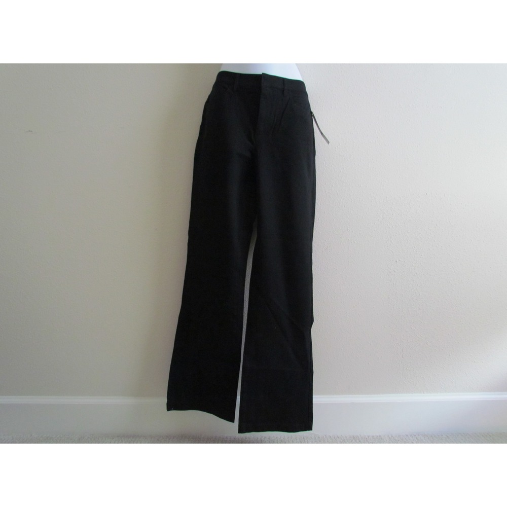Coldwater Creek Bootcut Pants Size 8 Black Cotton Stretch‎ Natural Fit NEW